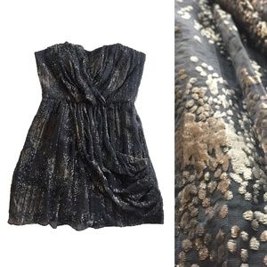 BCBG Gorgeous velvet overlay strapless dress 4